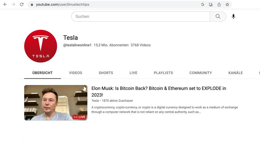 Linus Tech Tips: Hacker-Angriff auf 15,3 Millionen-Abonnenten-YouTube-Kanal, gefälschte Elon-Musk-Aussagen und Krypto-Betrug